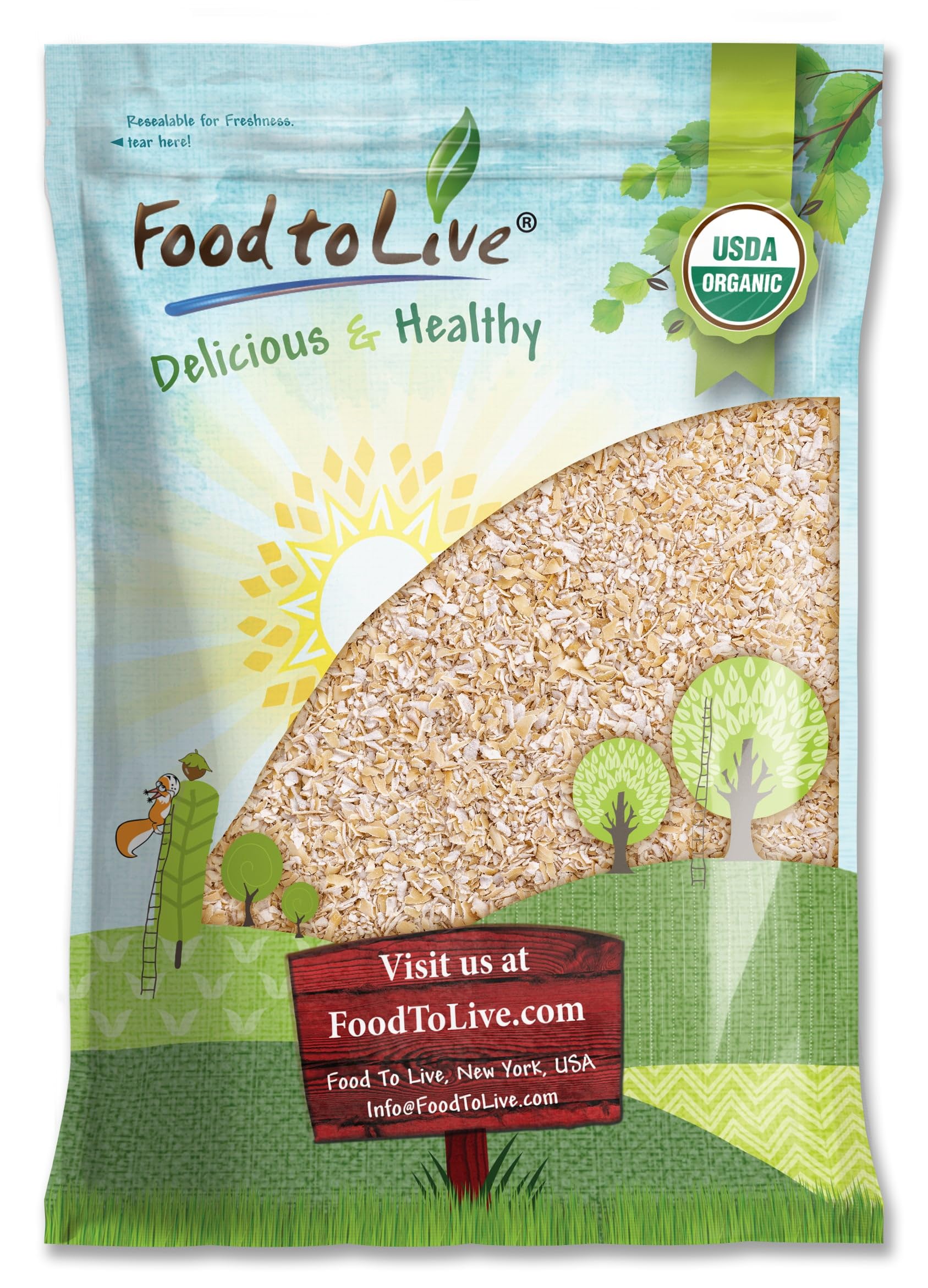 Food to Live Gluten Free Organic Oat Bran, 6 Pounds - A Nutritional Powerhouse High Fiber Hot Cereal, Milled from High Protein O