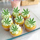 Ercadio Edible Cupcake Toppers - 40 Pcs Green Birthday Cake Decorations for Parties