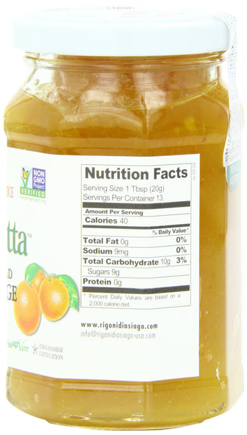 Rigoni Di Asiago Fiordifrutta Fruit Spread, Seville Orange, Organic, 9.17 Oz