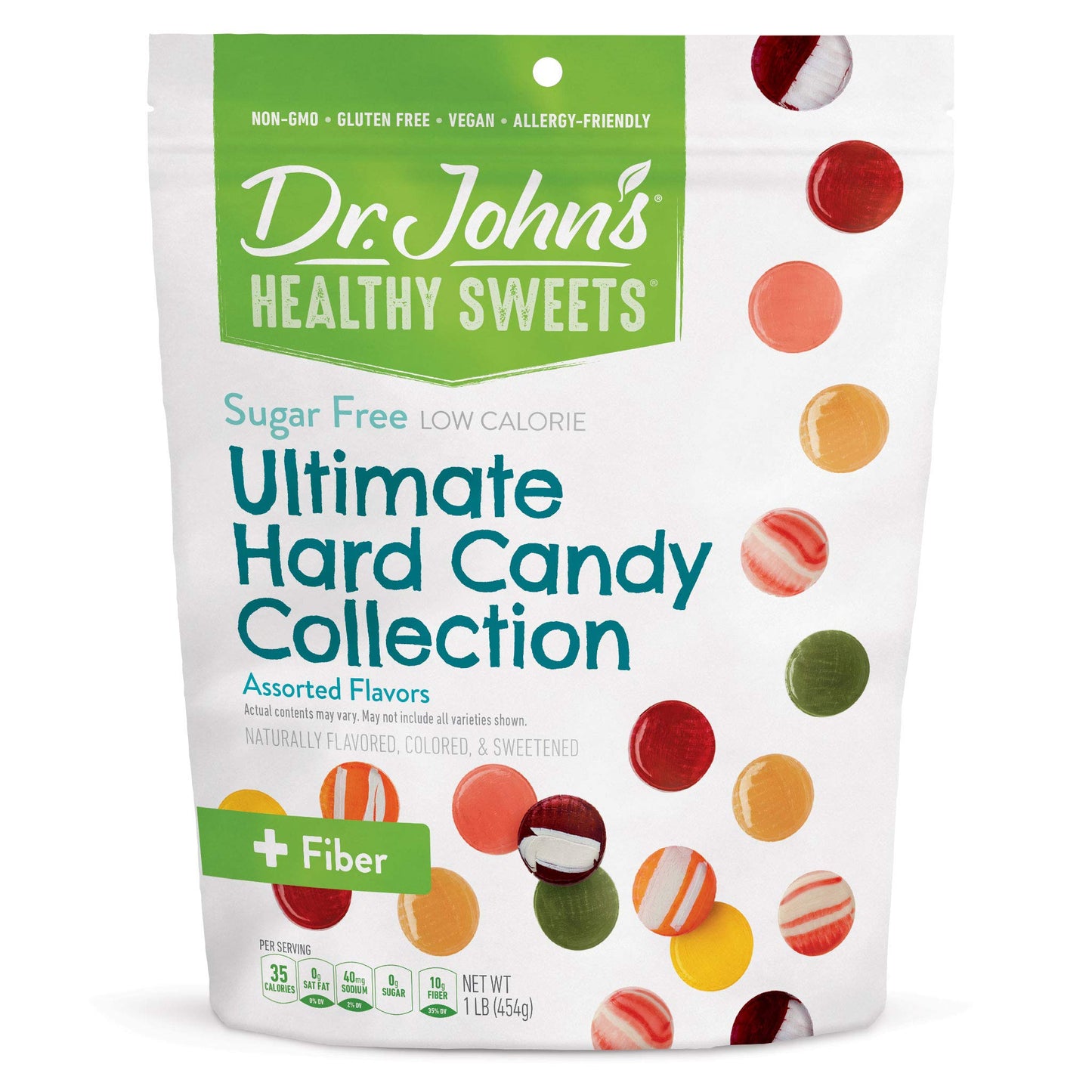 Dr. Johns Sugar Free Candy, Healthy Hard Candy With Zero Sugar, Low Calorie Snacks, Keto Friendly, Vegan, Gluten Free, Assorted