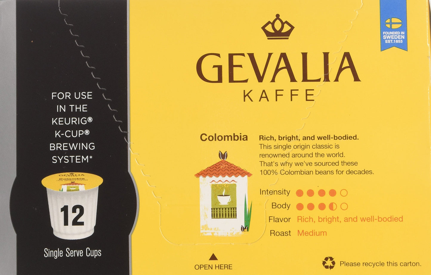 Gevalia Colombia K-Cups,12-Count Box, (Pack Of 3) [Retail Packaging]