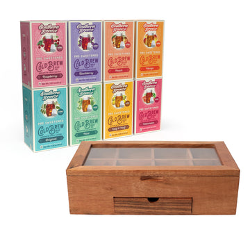 Southern Breeze Cold Brew Sweet Tea Variety Pack with Tea Chest Iced Tea with Black Tea and Zero Carbs Zero Sugar, 20 Individual