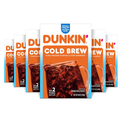 Dunkin Cold Brew Ground Coffee Packs, 8.46 Ounces (Pack of 6)