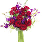 KaBloom Mothers Day Collection Ambrosia Roses & Orchids Bouquet, 12 Red Roses, 5 Purple Orchids, Without Vase, Model KADF1550-V999-A999