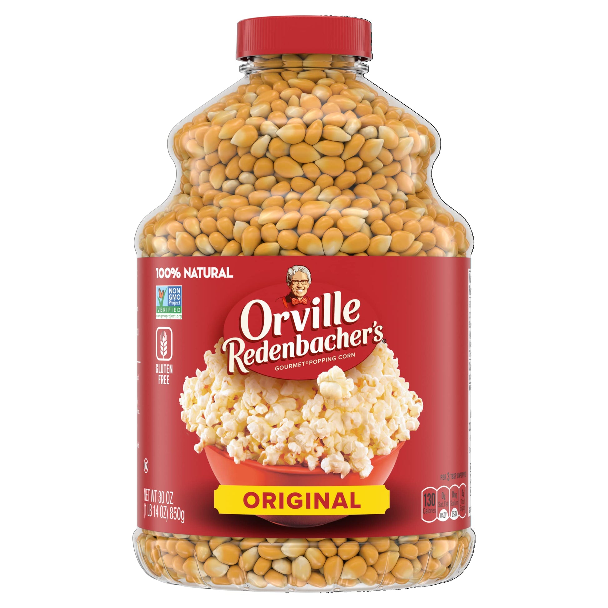 Orville Redenbachers Original Gourmet Popcorn Kernels, Gluten Free, 30 Ounce Jar