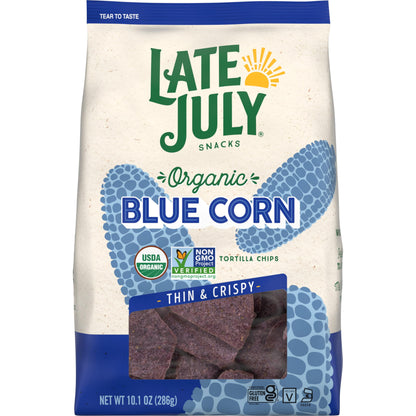 Late July Blue Corn Organic Tortilla Chips, 10.1 Oz Bag