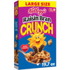 Kellogg's Raisin Bran Crunch Breakfast Cereal, Fiber Cereal, Family Breakfast, Large Size, 19.7oz Box (1 Box)