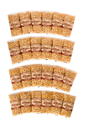 Amish Country Popcorn | 24-4 Oz Bags - Extra Large Caramel Type Kernels | Old Fashioned, Non-GMO and Gluten Free