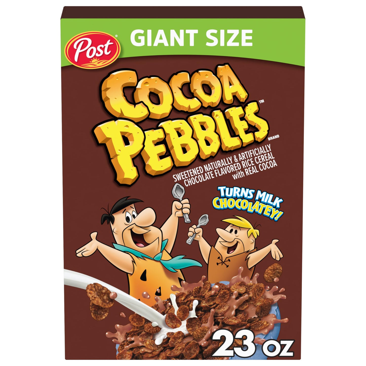 Cocoa PEBBLES Chocolate Cereal, Sweetened Rice Crunch Gluten-Free Kids Breakfast, 23 oz Box
