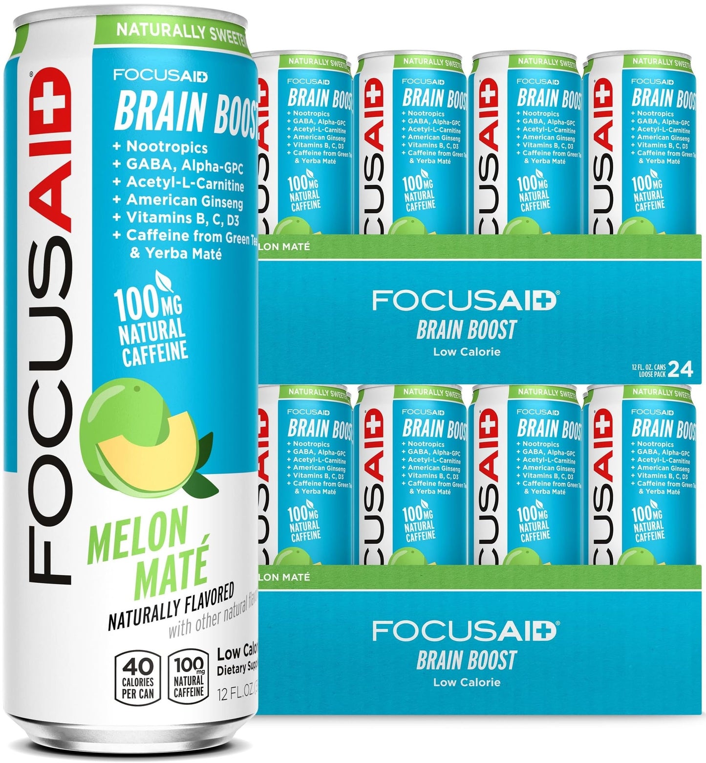 LIFEAID FOCUSAID Energy Blend Drink, Nootropics, 100mg Caffeine, 12 Fl Oz, Pack of 24, Focusaid