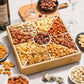 Valentines Day Gourmet Mixed Nuts Gift Basket With Lazy Susan | Xl 2 Lb Platter Includes 9 Assortments Of Premium Nuts - Sleek B