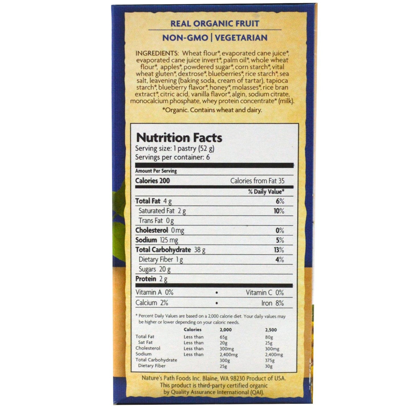 Natures Path Organic Toaster Pastries Blueberry Frosted -- 11 oz