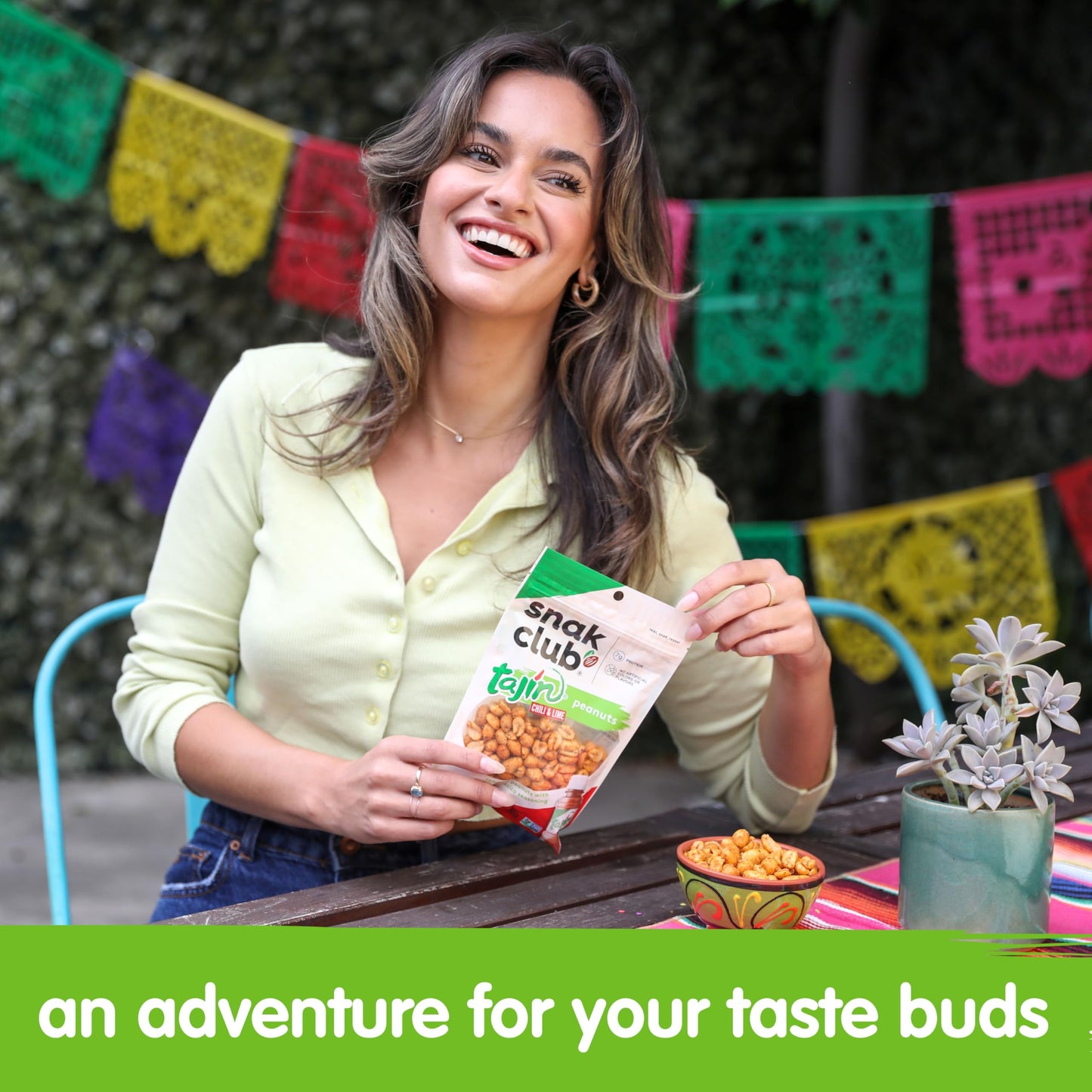 Snak Club Tajin Peanuts, Roasted Nuts with Chili and Lime Seasoning, Mild, Gluten-Free and Kosher Snacks, No Artificial Colors o