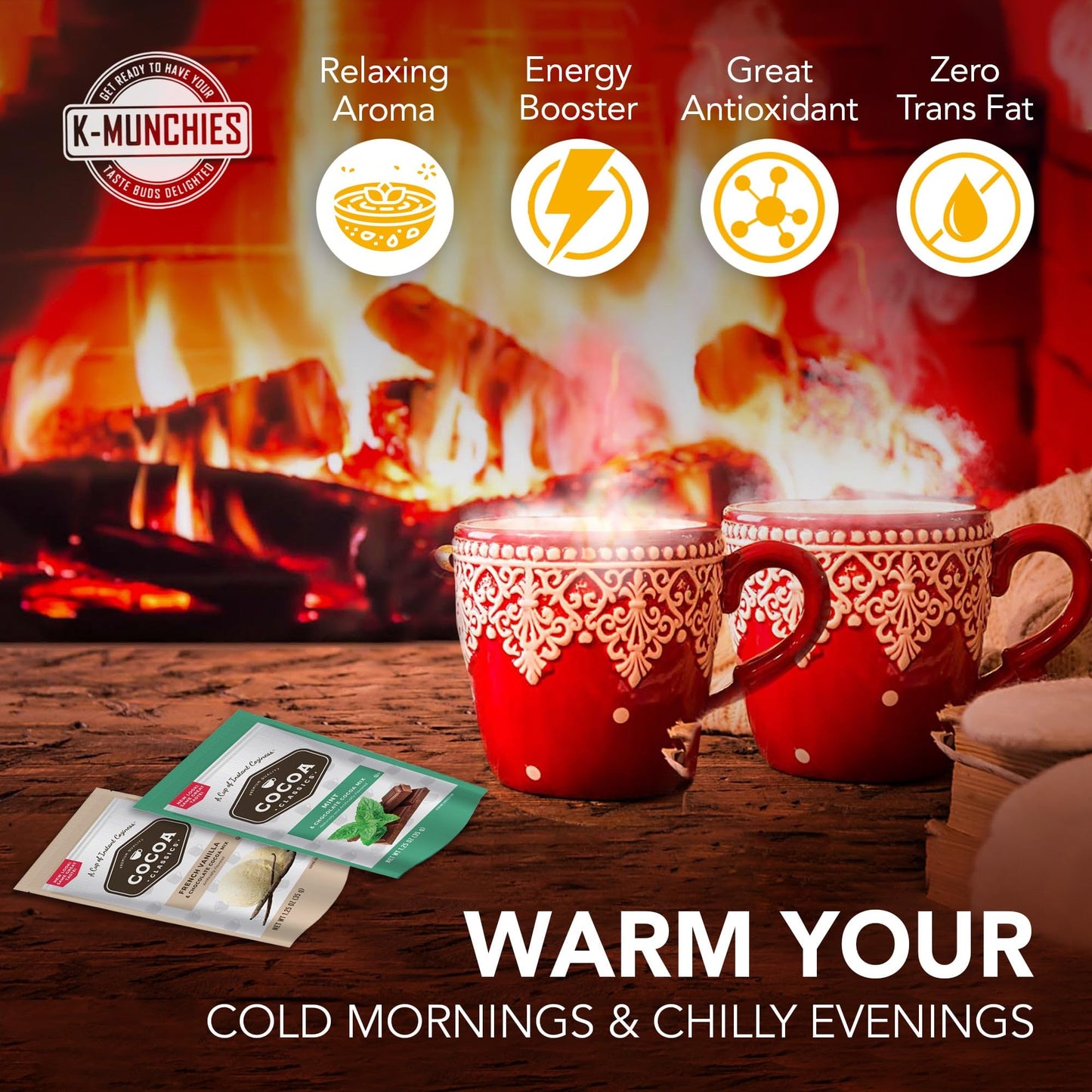 K-Munchies Cocoa Classics Hot Chocolate Mix - Assorted Pack of 28 (1.25 oz) - 7 Rich Flavors - Perfect Gift Set