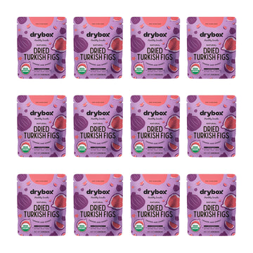 Drybox Organic Dried Turkish Figs 12 Snack Packs No Sugar Added Unsweetened Unsulfured Non-GMO Healthy Party Favors Snacks for L