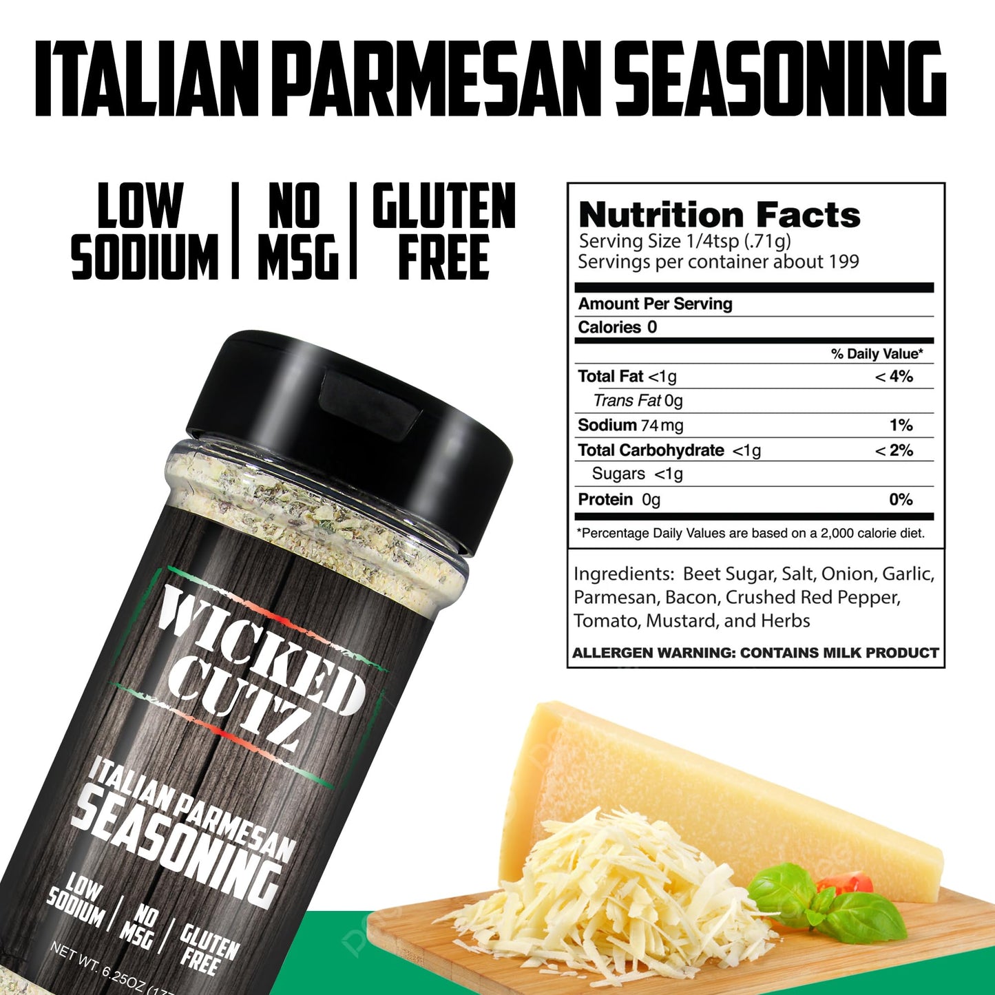 Wicked Cutz Grilling Seasoning Set, 5 Pack Low Sodium Jerky Spices, 5 Ounce