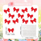 YCTHUNFISH 30 Pack Pink Bow Cupcake Toppers - Paper Bowknot Decorations for Wedding, Bridal Shower, Birthday Party, Red