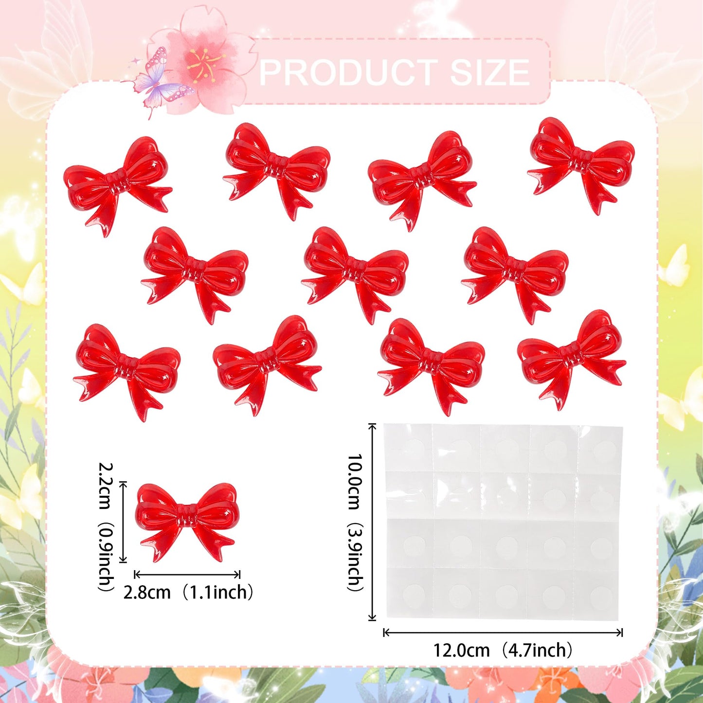 YCTHUNFISH 30 Pack Pink Bow Cupcake Toppers - Paper Bowknot Decorations for Wedding, Bridal Shower, Birthday Party, Red