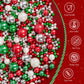 Edible Christmas Sprinkles Pearls for Cake Decorating,130g Red Green White and Silver Pearl Mixed,Edible Sugar Holiday sprinkle