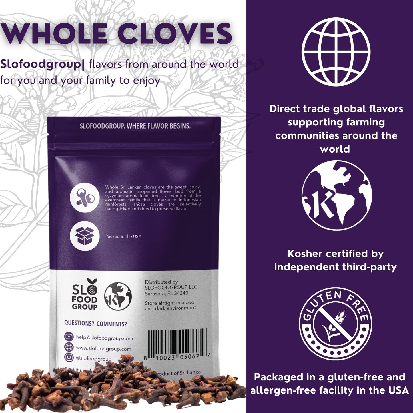 Slofoodgroup Whole Cloves Hand Picked Cloves, 1 Lb Whole Cloves