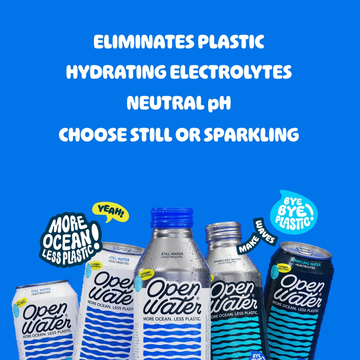 Open Water Still Bottled Water With Electrolytes In 16-Oz Aluminum Bottles (6 Cases, 72 Bottles - Still) | Bpa-Free And Eco Frie