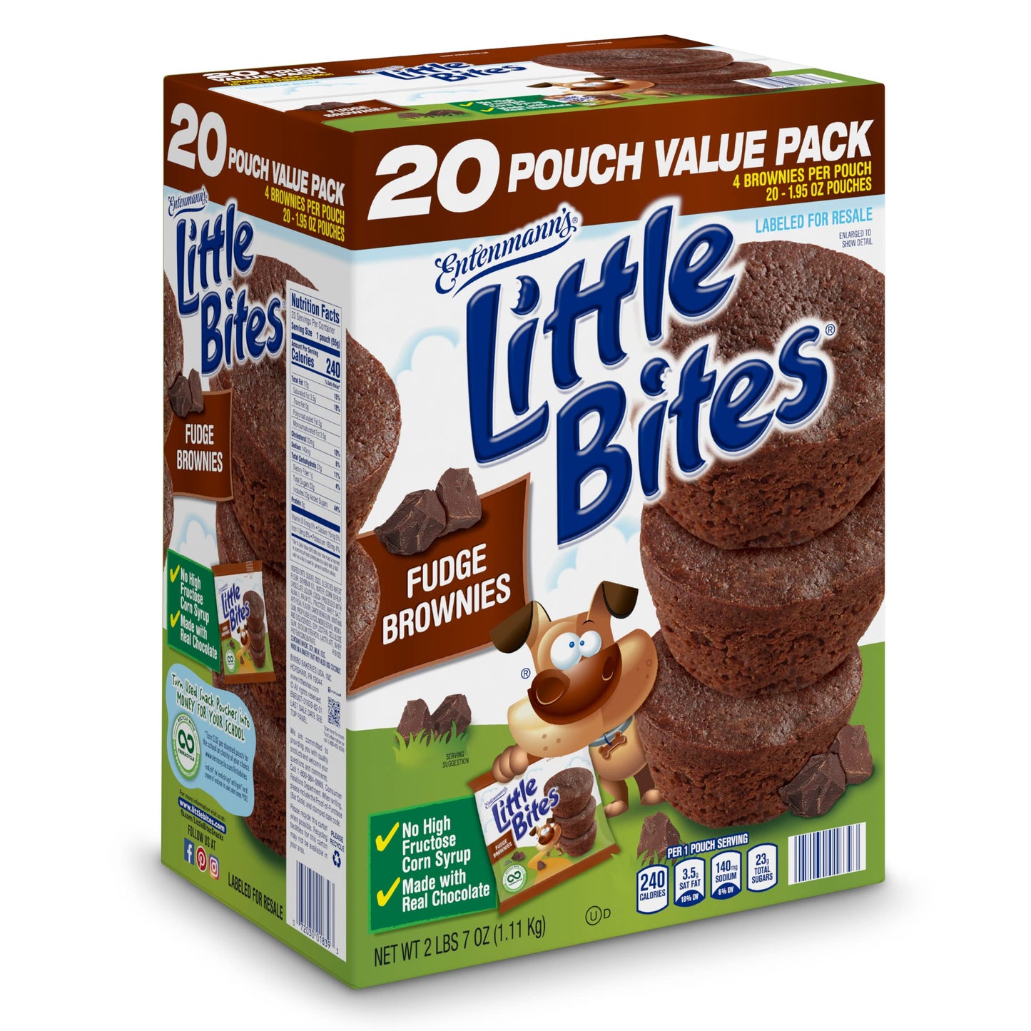 (4 pack) Little Bites Assorted Muffins, 80 individual packs, (20 ct each), Mini Muffins, 138 lbs Case - (20) Chocolate Chip, (20