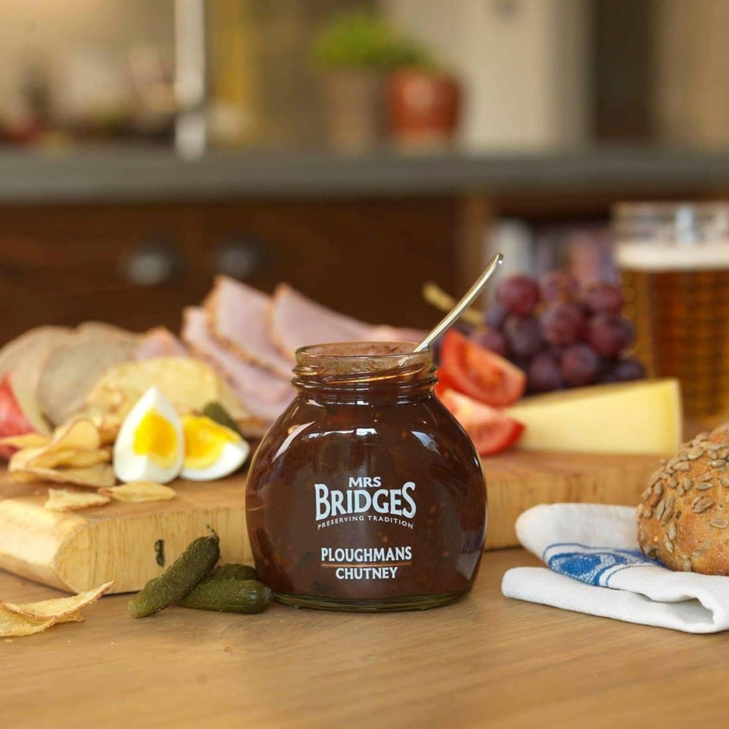 Mrs Bridges Ploughmans Chutney, Made in Scotland, 10.5oz Jar (Pack of 3)