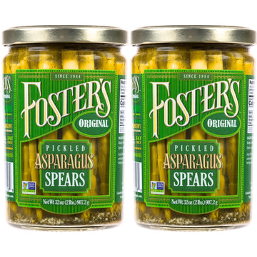 Fosters Pickled Asparagus Spears in a Jar  Original  32oz  2 Pack  Traditional Pickled Vegetables Recipe for over 40 years  Low Calorie Snack  Gluten Free  Fat and Preservative Free Pickles