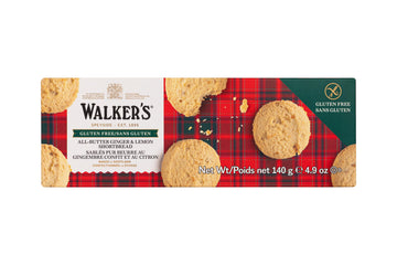 Walkers Gluten Free Pure Butter Ginger & Lemon Shortbread Cookies, 4.9 Ounce