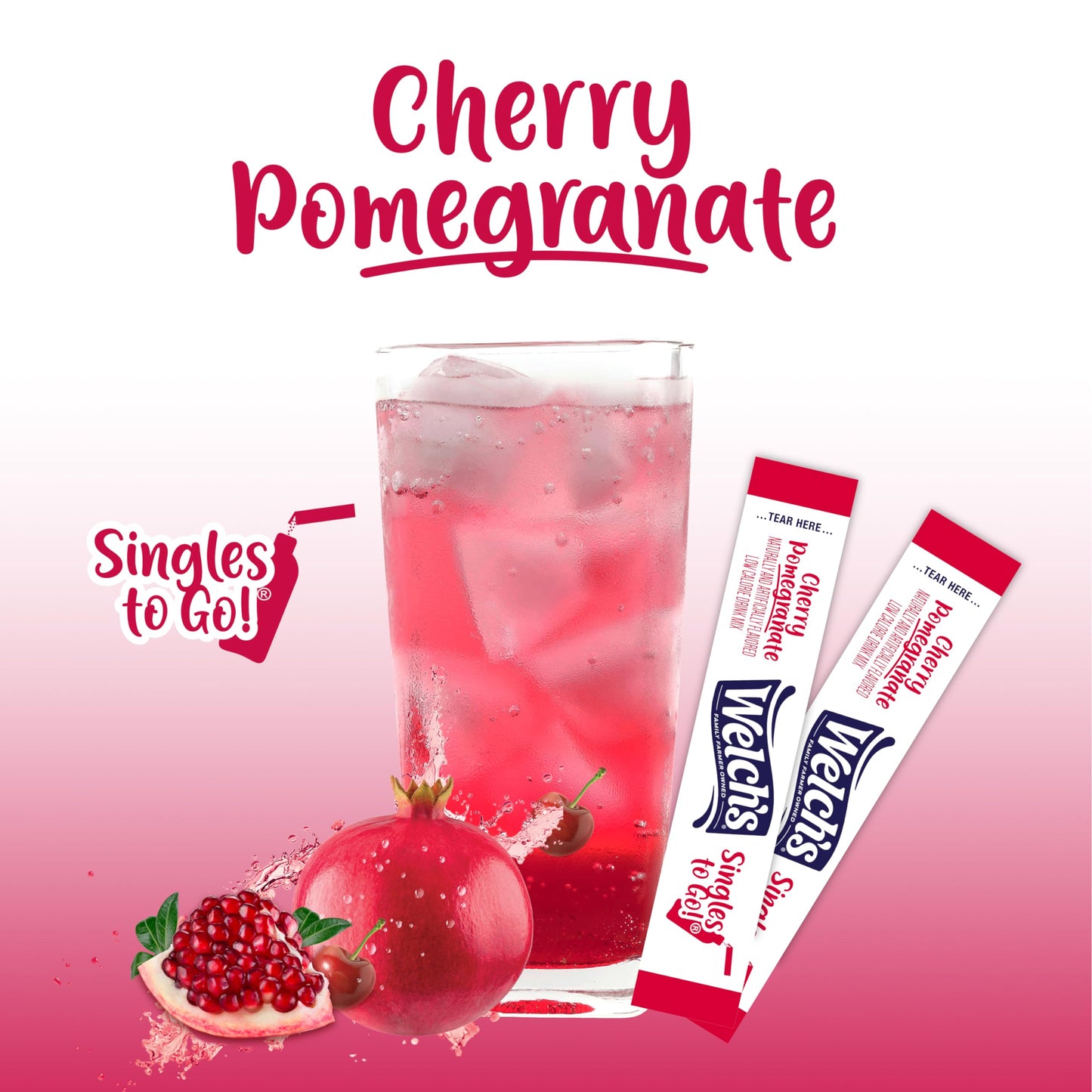 SINGLES TO GO! Welchs Singles To Go Variety Pack, Powdered Drink Mix, 30 Servings, 4 Flavors: G , Passion Fruit, Strawberry Peach, Cherry Pomegranate