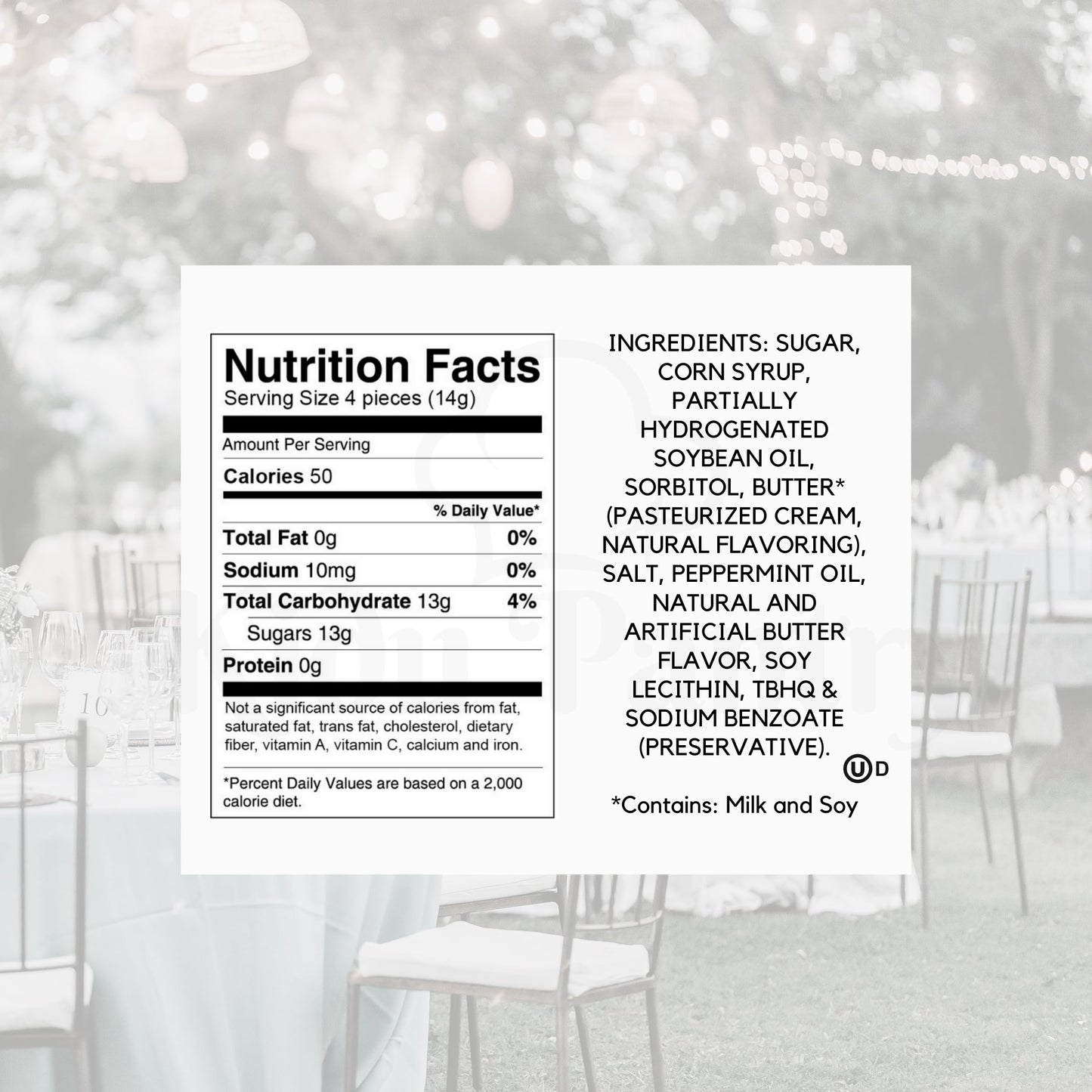 Kidu Pantry Mr. And Mrs. Buttermints - Individually Wrapped Wedding Mints - 13 Oz Resealable Bag (Approx. 125 Buttermints) - Wed