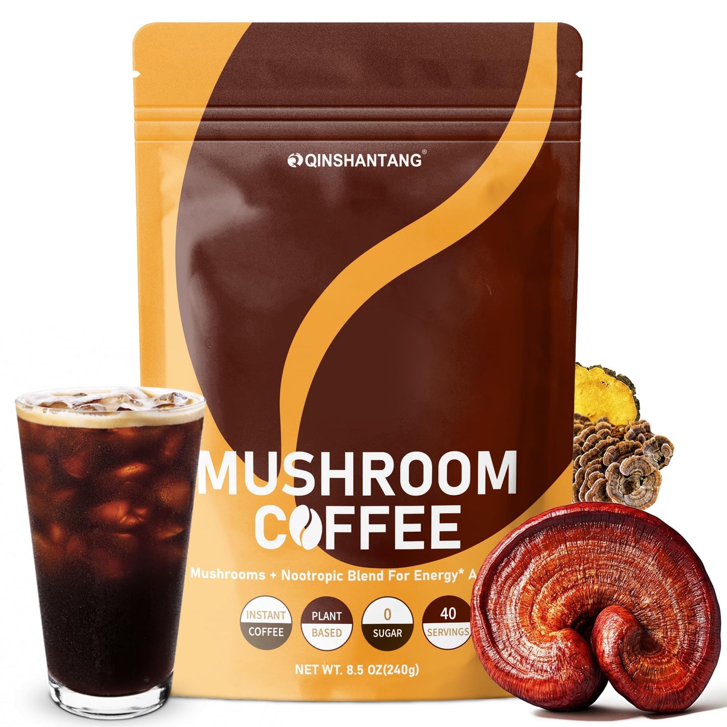 Mushroom Coffee - Instant Mushroom Dietary Support With 14 Mushrooms LionS Mane  Reishi  Chaga  Cordyceps  Mct Oil And Adaptogens | Energy  Focus  And Immunity | Gluten Free  40 Servings
