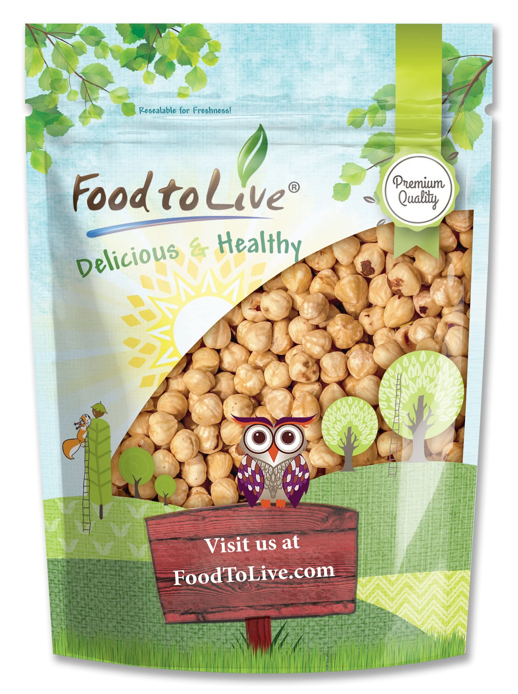 Food to Live Dry Roasted Blanched Hazelnuts with Himalayan Salt, 1 Pound - Oven Roasted Lightly Salted Whole Filberts, No Oil Ad