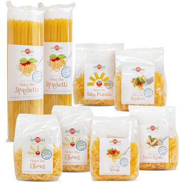 isiBisi Gluten Free Pasta Sampler - Penne, Spaghetti, Rigatoni, Elbow, Baby Mafalda Pasta, Spirali Noodles - Italian Pasta in Bu