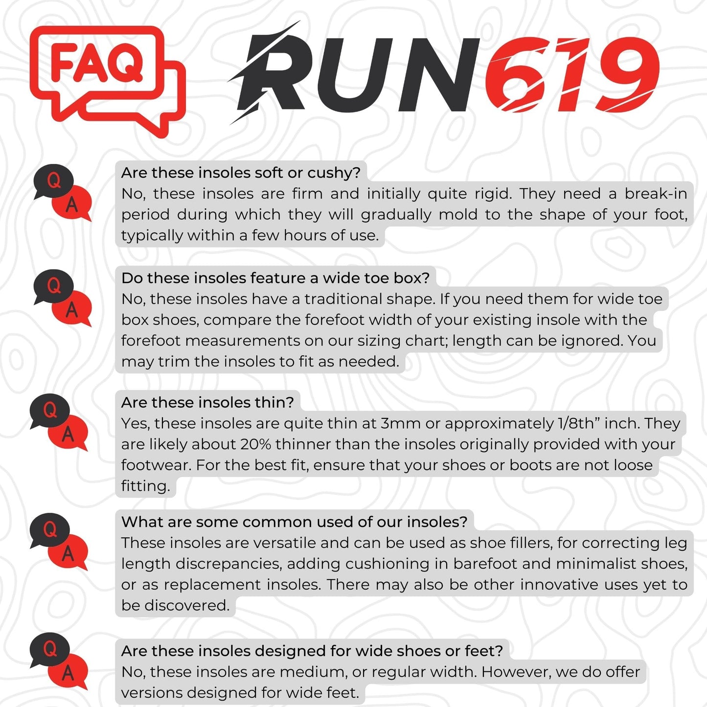 Run619 Zero Drop Shoe Insoles - Thin Flat Medium Shoe Inserts W/No Arch Support - Foot Forming - Perfect For Running Walking Wor