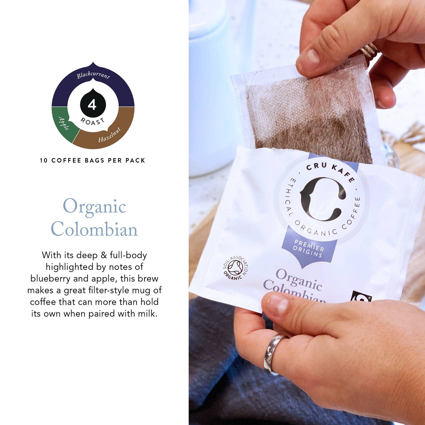 Cru Kafe Organic Colombian Coffee Bags 1 Ea