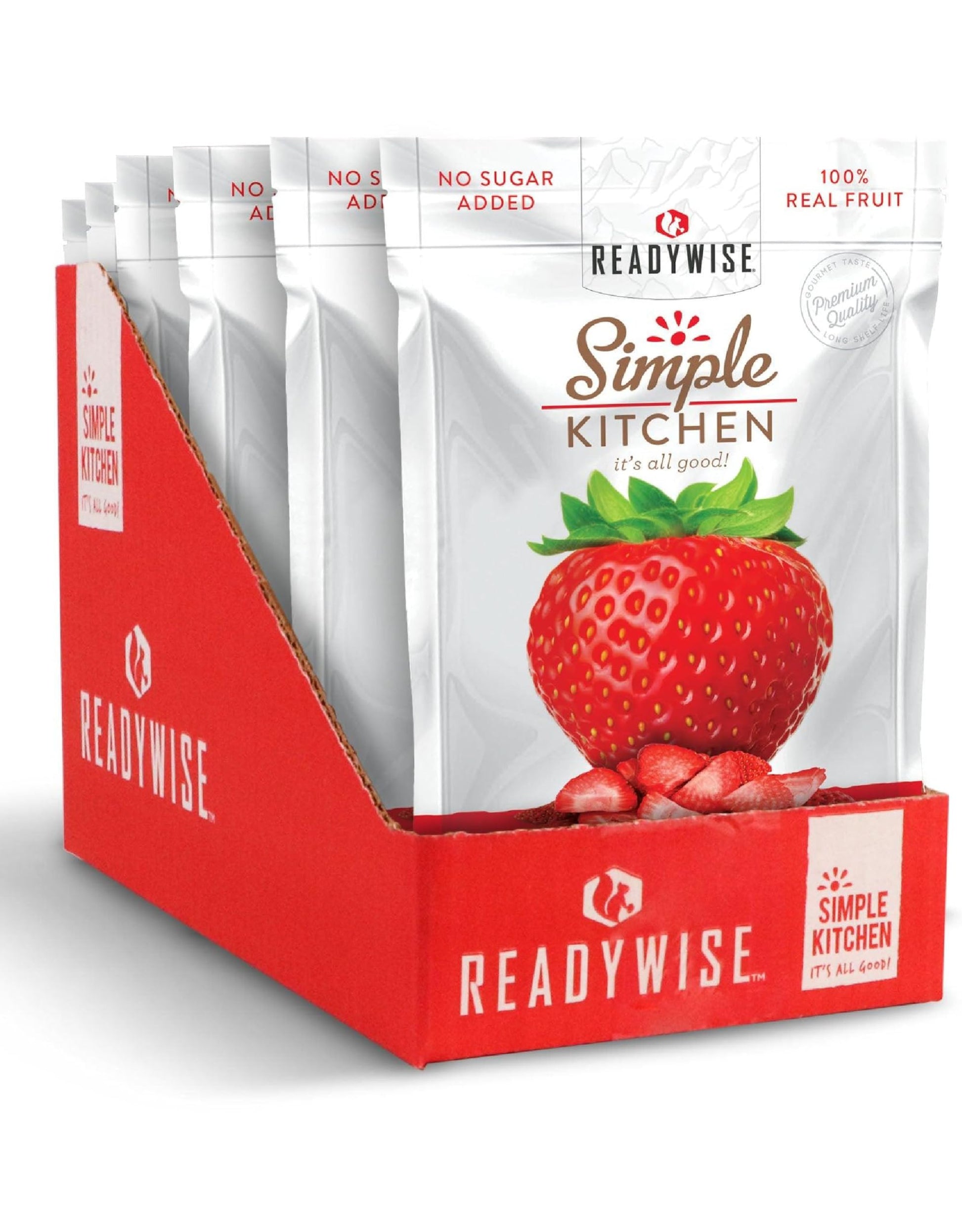 Readywise - Simple Kitchen, Freeze-Dried Strawberries, 24 Servings, 6 Pack, Vegetarian, Gluten Free, Snacks, Strawberries, Dried