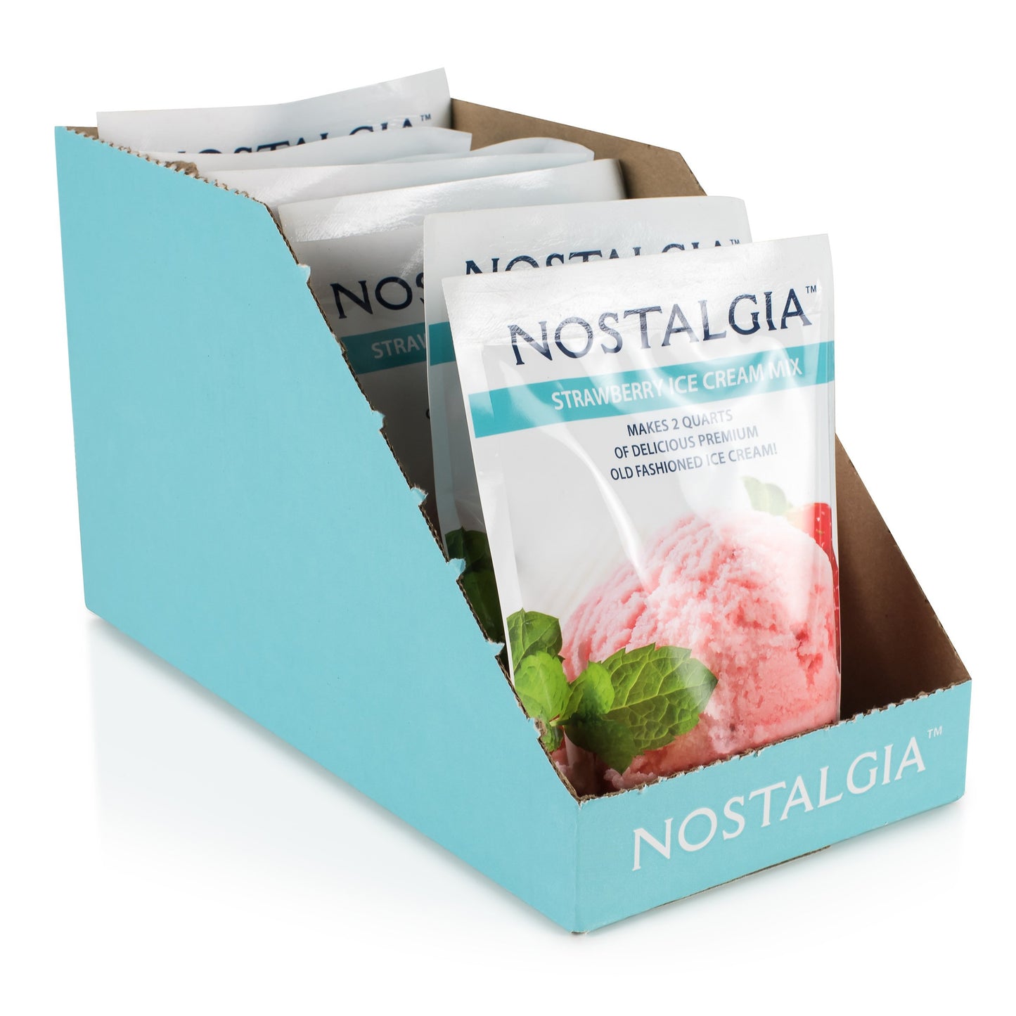 Nostalgia Icp825Straw8Pk Premium Strawberry Ice Cream Mix, 8 (8-Ounce) Packs, Makes 16 Quarts Total