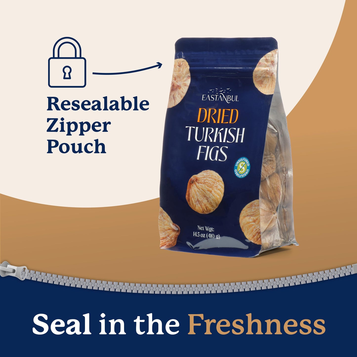 Eastanbul Turkish Dried Figs Whole, 14.5Oz, No Sugar Added Whole Turkish Figs, Sweet And Soft, Premium Fruit, Guilt-Free Anjeer