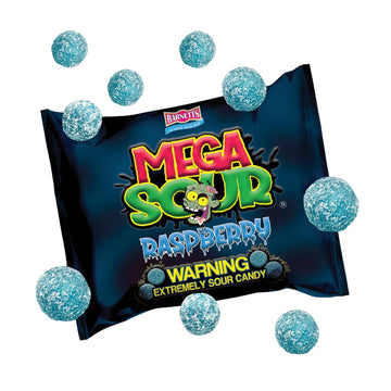 Barnetts - Mega Sour Candy Raspberry 104g - Trendy Sweet Bags - Traditionally Handmade Sweets - Sour Coating Lasts 20 Seconds - 