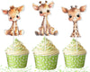 10 Pcs Party Giraffe Jungle Animal Cupcake Toppers - Add A Touch Of Wild Elegance To Your Treats!