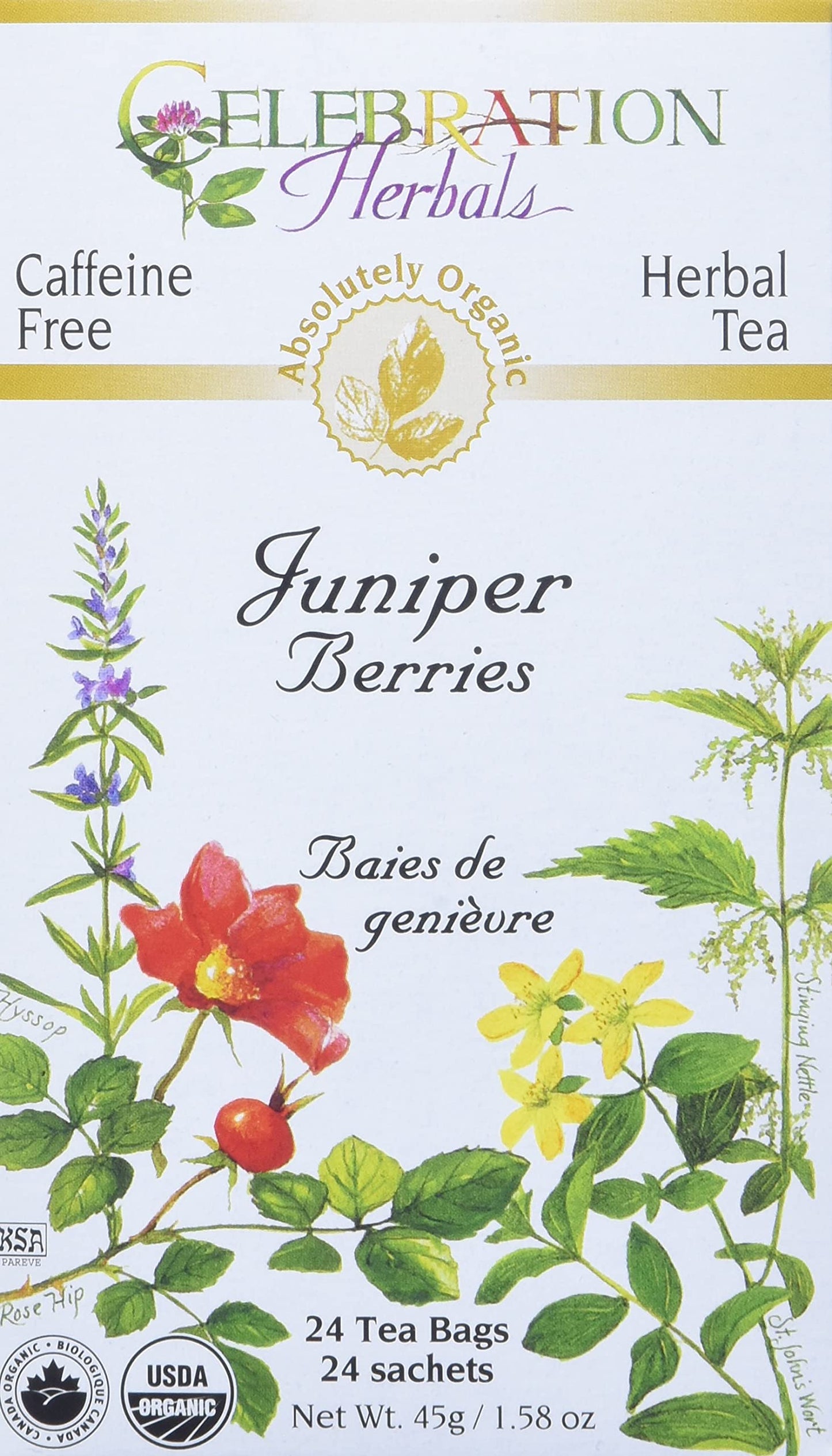 Celebration Herbals Juniper Berries Tea Organic 24 Bag, 0.02 Pound