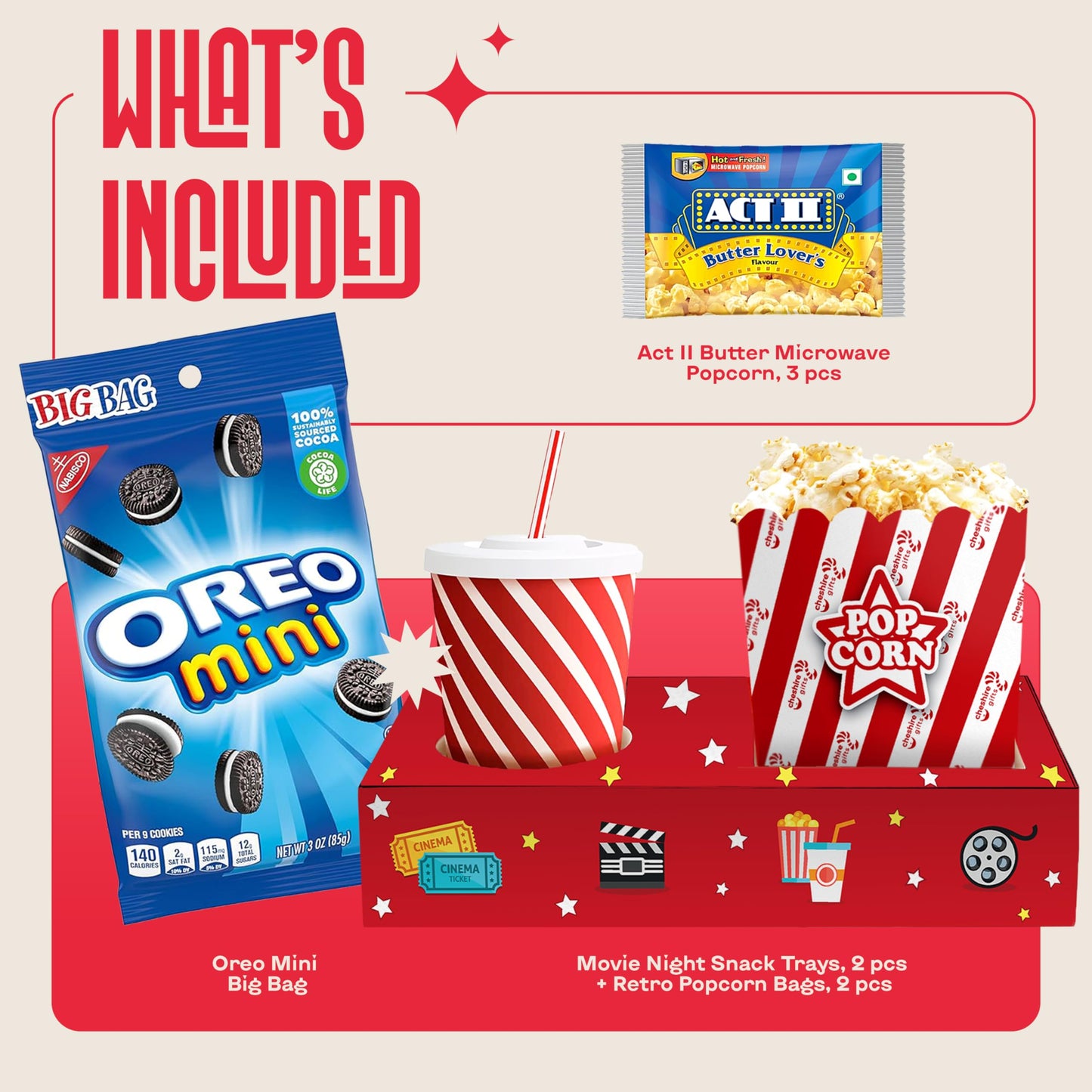 Movie Night Supplies: Candy Variety Pack – Movie Gift Basket Includes Theatre Candy Assortment, Snack Trays, Popcorn Buckets – Date Night Kit & Housewarming Gifts By Cravekraft
