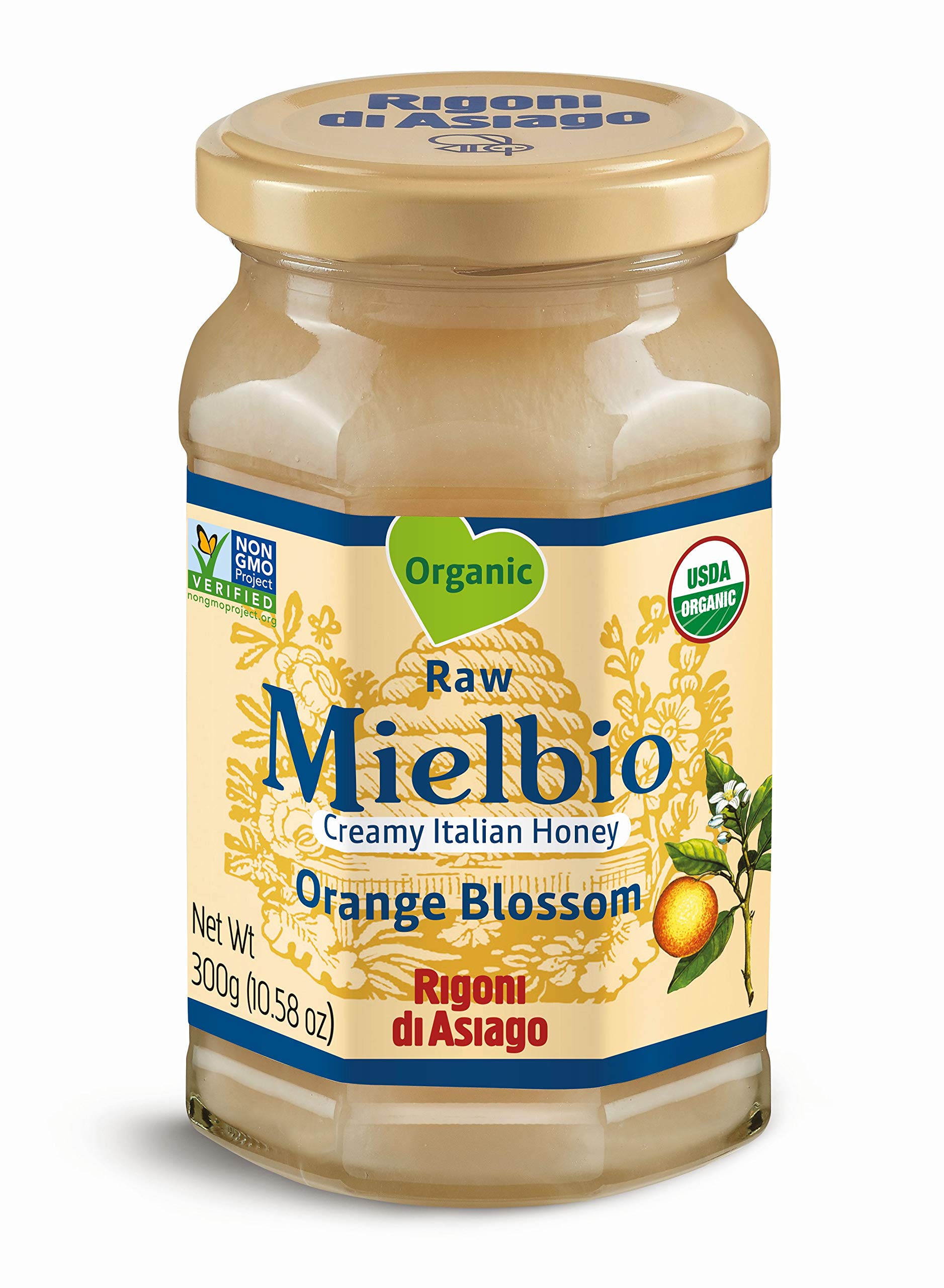 Rigoni di Asiago Organic Raw Honey, Orange Blossom, 10.58 Oz (Pack of 6)