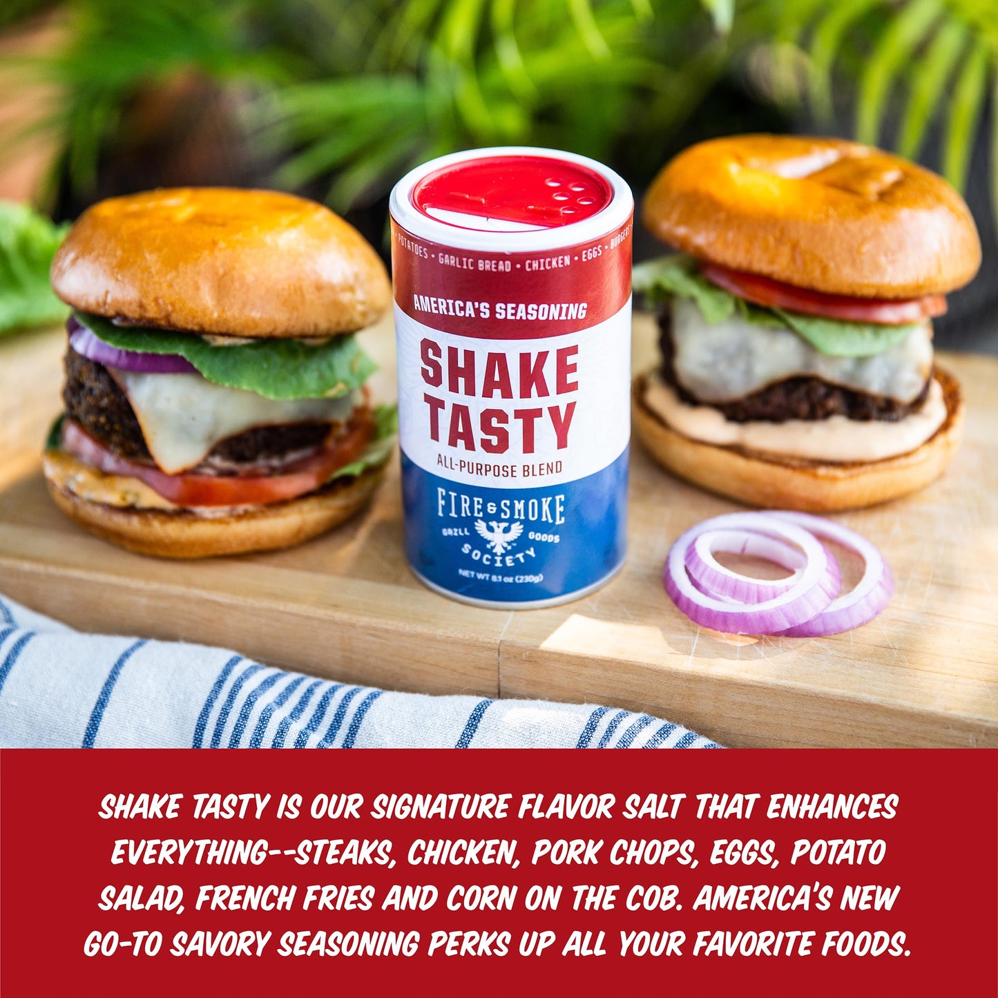 Fire & Smoke Society All Purpose Seasoning BBQ Rub - 8.1 oz for Steak, Chicken, Pork, Burgers