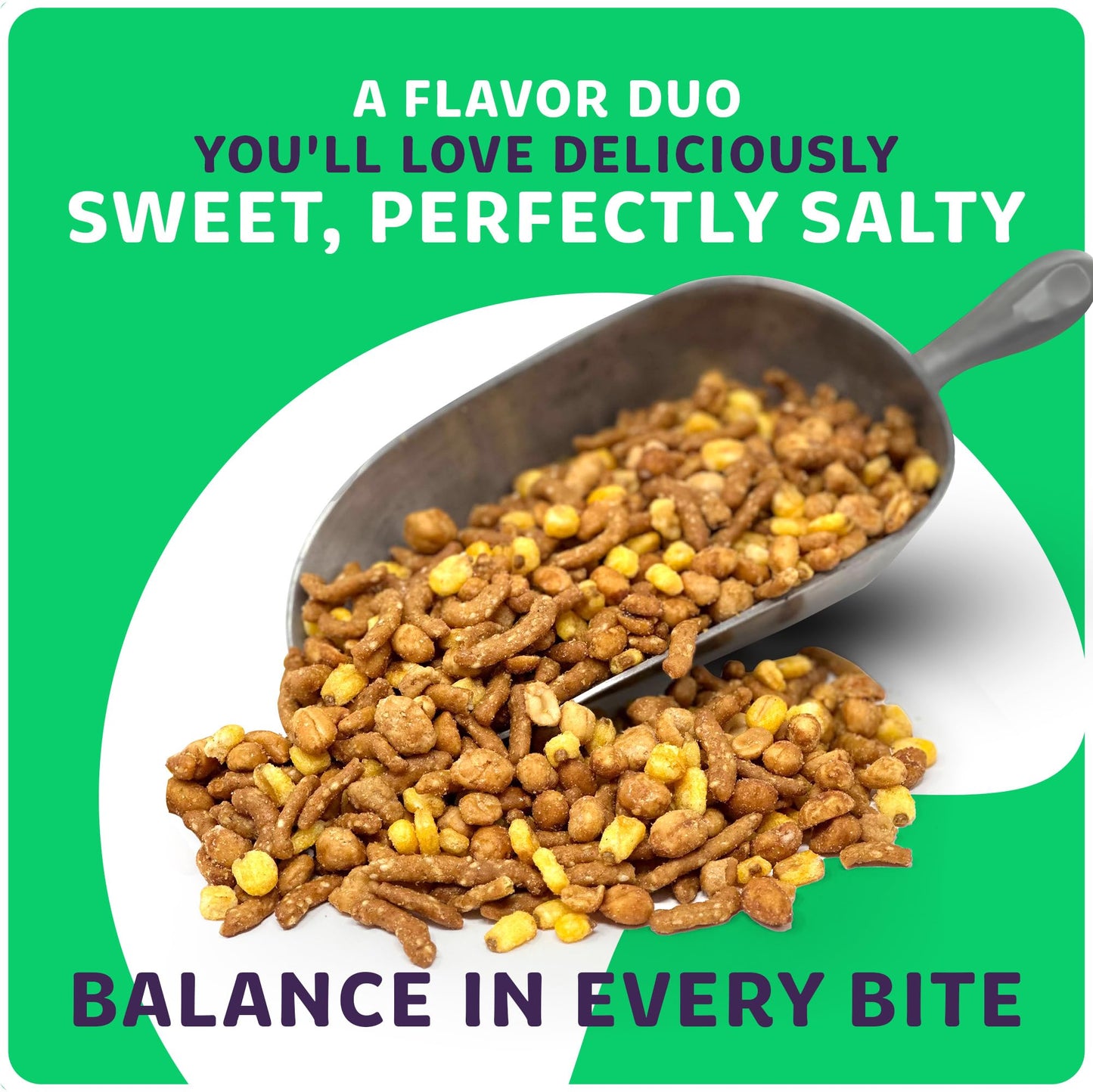 Superior Nut Chicago Sweet & Salty Trail Mix - Sweet Honey Roasted Snack - Butter Toffee & Honey Roasted Peanuts, Honey Sesame Sticks & Toasted Corn - 5G Protein - Resealable Bag (1Lb 12Oz)