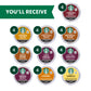 Starbucks K-Cup Coffee Pods Variety Pack, Light, Medium, Dark Roast & Flavored, 40 Count