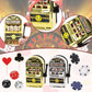 Atiloy  card-style Cake Topper Set - 24 Pieces, Mini Toy Slot Machine, Small, Plastic, Red/Black/White