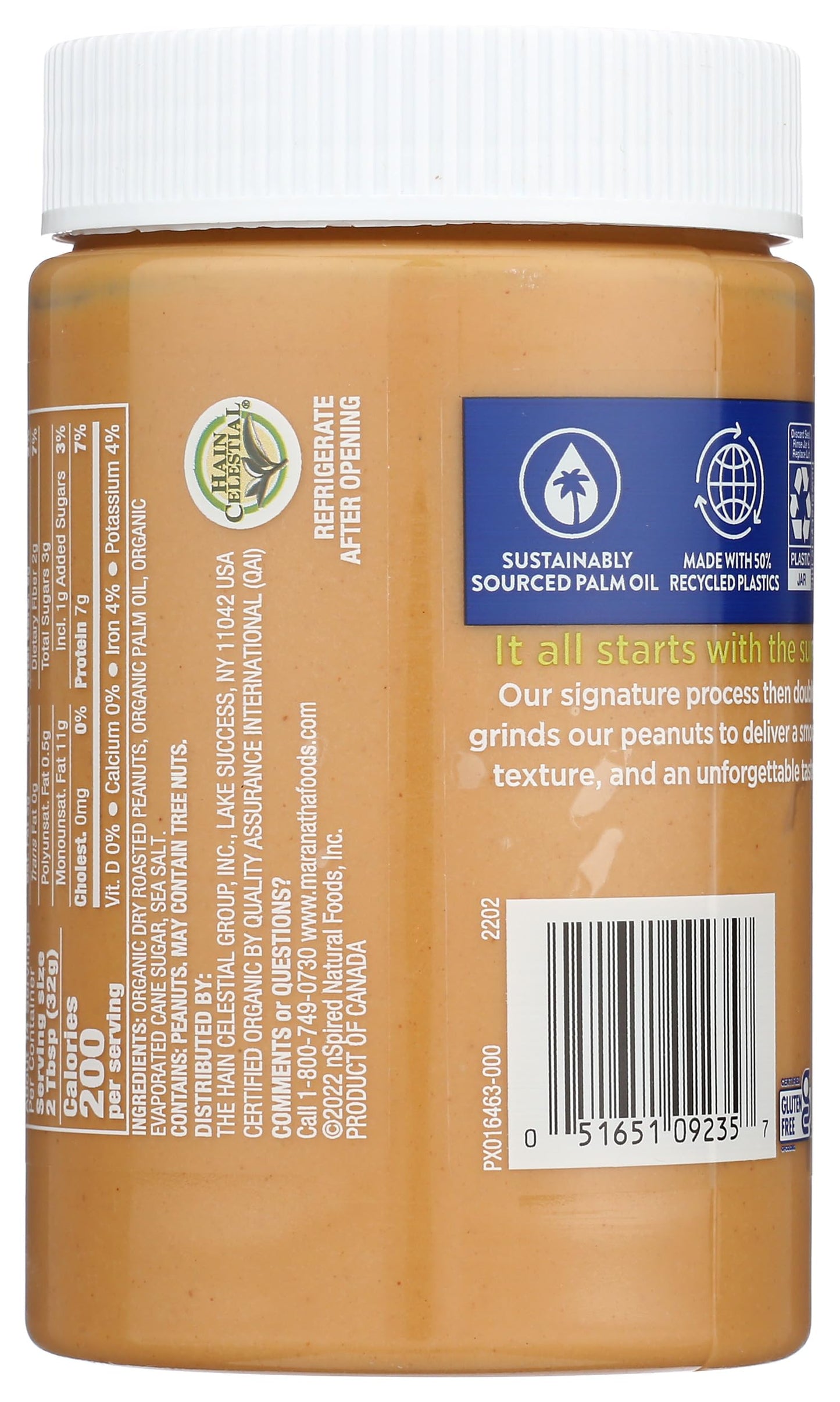 Maranatha Organic Creamy Peanut Butter, No Stir, 16 oz