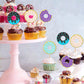 24 Pcs Donut Cupcake Toppers Glitter Sweet Donut Cupcake Picks Donut Theme Birthday Party Decorations For Celebrating Baby Showe